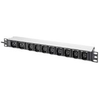 Digitus DN-95427 19 inch Stekkerdoos voor patchkast 1 HE Apparaatcontactdoos C13 10A Geschikt voor kastdiepte: vanaf 300 mm Aluminium, Aluminium (geëloxeerd),