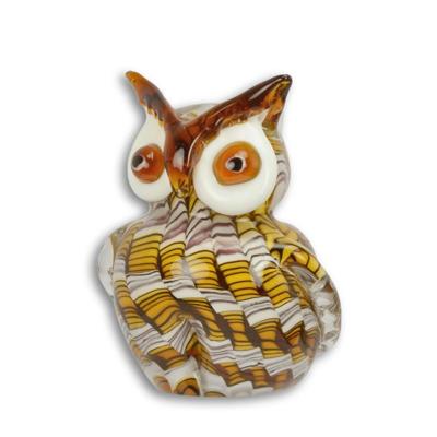 A MURANO STYLE GLASS FIGURINE OF AN OWL