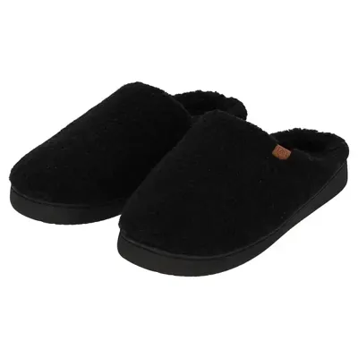 Warme teddy heren slippers - Heren pantoffels met stevige zool - Wollen slippers