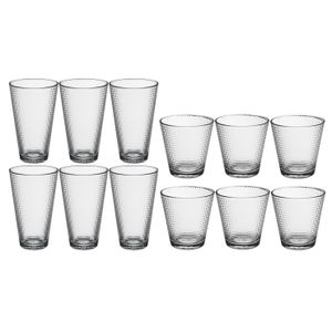 Set 12x stuks Benit-serie water/drink glazen 250 en 340 ml van glas