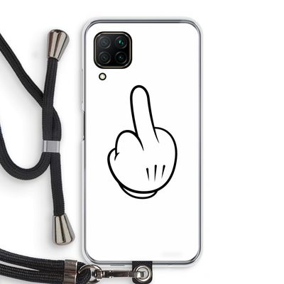 Middle finger white: Huawei P40 Lite Transparant Hoesje met koord
