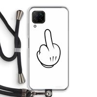 Middle finger white: Huawei P40 Lite Transparant Hoesje met koord