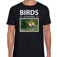 Bijeneter vogels t-shirt met dieren foto birds of the world zwart voor heren - thumbnail