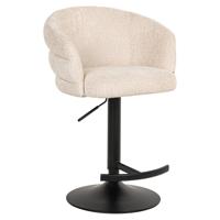 Bar/counter stoel Nikki draai beige chenille