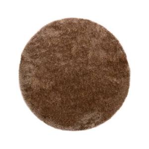 Tapeso Rond hoogpolig vloerkleed velvet - Posh bruin - 240 cm rond