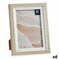 Fotolijsten 16,5 x 21,5 x 2 cm Kristal Beige Wit Plastic (6 Stuks)