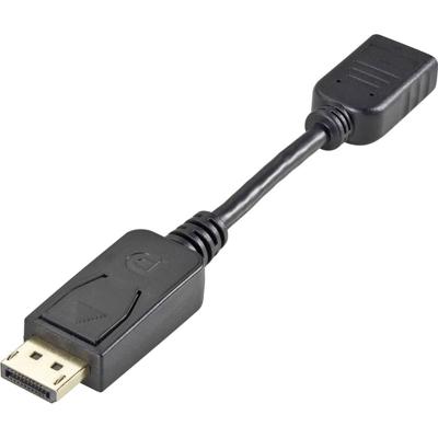 986148 DisplayPort / HDMI Adapter [1x DisplayPort stekker - 1x HDMI-bus] Zwart Vergulde steekcontacten 0.05 m