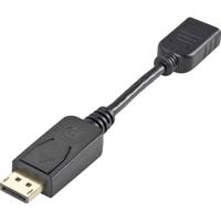 986148 DisplayPort / HDMI Adapter [1x DisplayPort stekker - 1x HDMI-bus] Zwart Vergulde steekcontacten 0.05 m