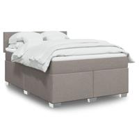 Boxspring met matras stof taupe 140x200 cm