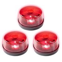 LED zwaailicht - Set van 3x stuks - rood - met sirene - 7 cm - politie zwaailamp - politielamp