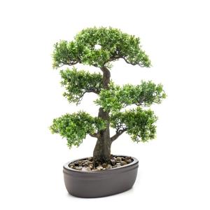 Kunstplant - Bonsai Boom - Ficus - In Bruine Pot - 43 cm