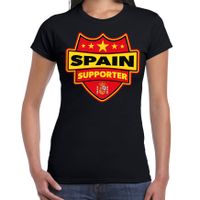 Spanje / Spain schild supporter t-shirt zwart voor dames - thumbnail