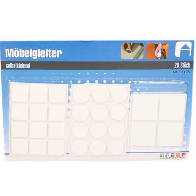 Antikras Meubelvilt - 28-delig wit - zelfklevend - diverse vormen