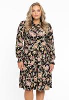Yoek Blouse-jurk met pofmouw PAISLEY | Zwart | Maat 42/44