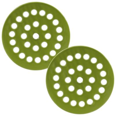 Bloemenschikker voor in vaas - 2x - bloemverdeler - Dia 12,5 cm - groen - vaas raster - dolomiet