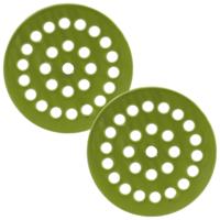 Bloemenschikker voor in vaas - 2x - bloemverdeler - Dia 12,5 cm - groen - vaas raster - dolomiet