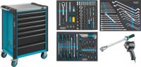 HAZET Gereedschapwagen - Assistent 179NX - assortiment 179NX-7/137 - 137-delig - Laden, ondiep: 5× 81 x 522 x 398 mm - Laden, diep: 2× 166 x 522 x 398