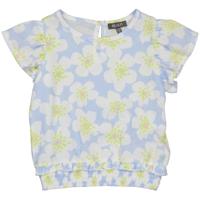 Quapi Zomer shirt meisjes - blauw - AOP bloemen - Feona