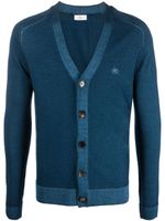 ETRO cardigan en laine à logo brodé - Bleu - thumbnail