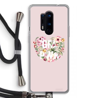 GRL PWR Flower: OnePlus 8 Pro Transparant Hoesje met koord