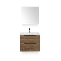 Seville Badmeubelset 60 cm - Tabacco Edge greep - Wastafel Enjoy - met Spiegelkast