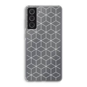 Zwart-witte kubussen: Samsung Galaxy S21 FE Transparant Hoesje
