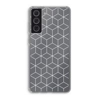 Zwart-witte kubussen: Samsung Galaxy S21 FE Transparant Hoesje