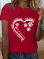 Women's Dog Lovers The Road To My Heart Is Paved With Paw Prints Loose Cotton T-Shirt - thumbnail