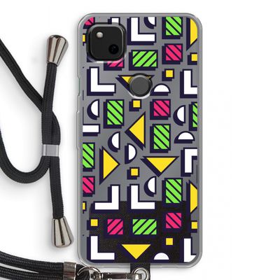 8-bit N°4: Pixel 4a Transparant Hoesje met koord