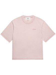 AMI Paris t-shirt en coton à broderies - Rose