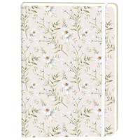 Notitieboek witte bloemen a5 lijn 92pag sc creme