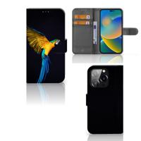 iPhone 14 Pro | Telefoonhoesje | Met pasjeshouder | Papegaai