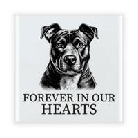 Herdenkings cadeau tegel - hondenliefhebber - Staffordshire Bull Terrier - zwart/wit - keramiek - 15