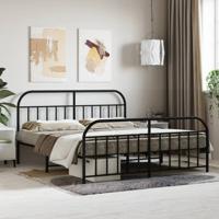 Bedframe met voetbord zonder matras metaal zwart 160x200 cm