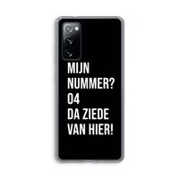Da ziede van hier - Zwart: Samsung Galaxy S20 FE / S20 FE 5G Transparant Hoesje Da ziede van hier - Zwart: Samsung Galaxy S20 FE / S20 FE 5G Transparant Hoesje