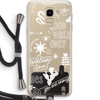Good vibes: Samsung Galaxy J6 (2018) Transparant Hoesje met koord