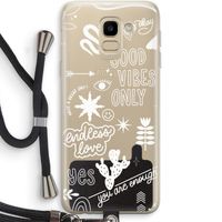 Good vibes: Samsung Galaxy J6 (2018) Transparant Hoesje met koord