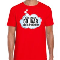 Verjaardag cadeau t-shirt voor heren - 50 jaar/Abraham - rood - kut shirt