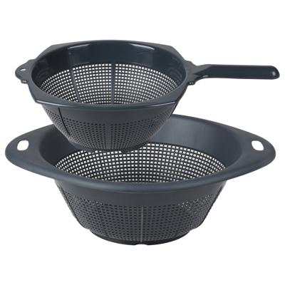 Urban Living keuken vergiet liberty - 2x stuks - blauw - kunststof - voor voedsel