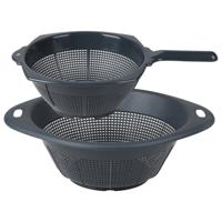 Urban Living keuken vergiet liberty - 2x stuks - blauw - kunststof - voor voedsel