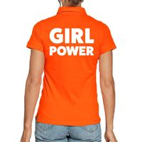 Oranje poloshirt Girl Power voor dames - thumbnail