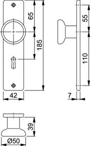 Hoppe knopschild F1 54/378 slg56