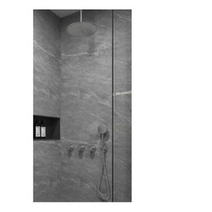 Regendouche set SaniClear Plus | Inbouw | Thermostaatkraan | Rond | RVS look