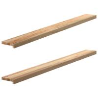 Vensterbanken 2 st onbehandeld 160x15x2 cm massief eikenhout