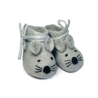 BeYoona babyslofjes vilt muis grijs Maat BeYoona babyslofjes vilt muis grijs Maat