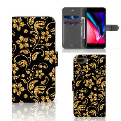 Apple iPhone 7 Plus | 8 Plus Hoesje Gouden Bloemen Apple iPhone 7 Plus | 8 Plus Hoesje Gouden Bloemen