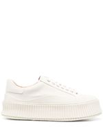 Jil Sander baskets en toile - Tons neutres