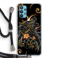 Huilende Wolf: Samsung Galaxy A32 4G Transparant Hoesje met koord