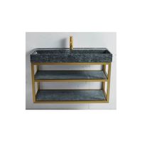 Badkamermeubel Casajoy Gold 100x42x55 cm Met Natuurstenen Wastafel Casajoy