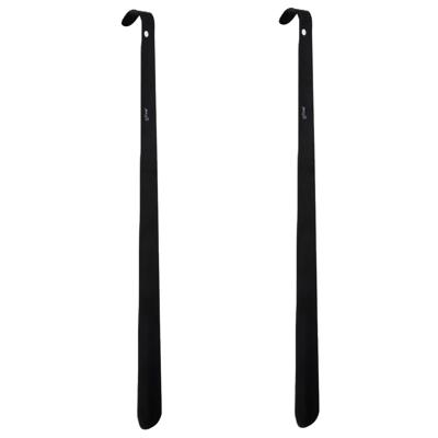 5Five Schoenlepel - 2x - 50 cm - metaal - zwart - met haak - instaphulp - schoenen